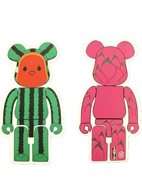 Bearbrick Style Sticker Lot Watermelon Levi’s Designer Art Toy Decals Set of 2